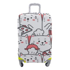 Cute Cat Chef Cooking Seamless Pattern Cartoon Luggage Cover (small) by Bedest