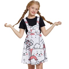 Cute Cat Chef Cooking Seamless Pattern Cartoon Kids  Apron Dress by Bedest