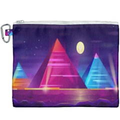 Egyptian Pyramids Night Landscape Cartoon Art Canvas Cosmetic Bag (xxxl)