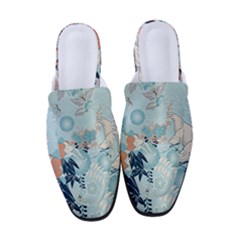 Crane Pattern Bird Animal Nature Women s Classic Backless Heels