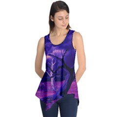 Forest Night Sky Clouds Mystical Sleeveless Tunic