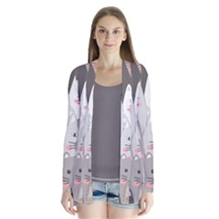 Cute Cats Seamless Pattern Drape Collar Cardigan