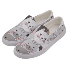 Cute Cats Seamless Pattern Men s Canvas Slip Ons by Bedest