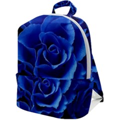 Blue Roses Flowers Plant Romance Blossom Bloom Nature Flora Petals Zip Up Backpack