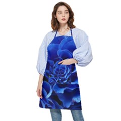 Blue Roses Flowers Plant Romance Blossom Bloom Nature Flora Petals Pocket Apron by Bedest