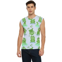 Cute Green Frogs Seamless Pattern Men s Raglan Cap Sleeve T-shirt by Bedest