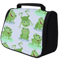 Cute Green Frogs Seamless Pattern Full Print Travel Pouch (big)