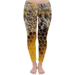 Honeycomb With Bees Classic Winter Leggings by Bedest