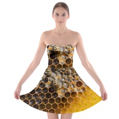 Honeycomb With Bees Strapless Bra Top Dress by Bedest