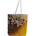 Honeycomb With Bees Full Print Rope Handle Tote (Large) View1