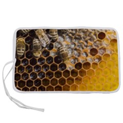 Honeycomb With Bees Pen Storage Case (l) by Bedest