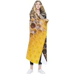 Honeycomb With Bees Wearable Blanket