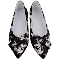 Crane Pattern Bird Animal Women s Bow Heels by Bedest