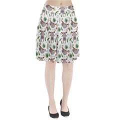 Seamless Pattern With Cute Sloths Pleated Skirt by Bedest