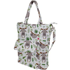 Seamless Pattern With Cute Sloths Shoulder Tote Bag by Bedest