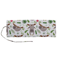 Seamless Pattern With Cute Sloths Roll Up Canvas Pencil Holder (m) by Bedest