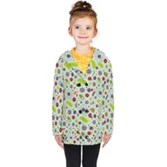 Seamless Pattern With Viruses Kids  Double Breasted Button Coat