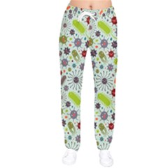 Seamless Pattern With Viruses Women Velvet Drawstring Pants by Bedest