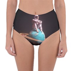 Stuck On Saturn Astronaut Planet Space Reversible High-waist Bikini Bottoms by Cendanart