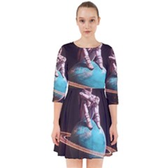 Stuck On Saturn Astronaut Planet Space Smock Dress by Cendanart