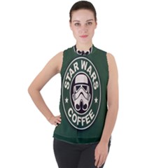 Stormtrooper Coffee Mock Neck Chiffon Sleeveless Top by Cendanart