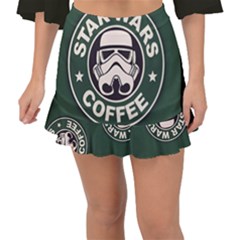 Stormtrooper Coffee Fishtail Mini Chiffon Skirt by Cendanart