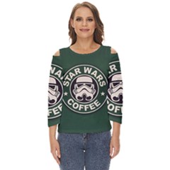 Stormtrooper Coffee Cut Out Wide Sleeve Top