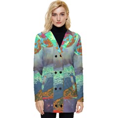 Psychedelic Universe Color Moon Planet Space Button Up Hooded Coat 