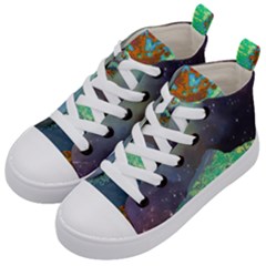 Psychedelic Universe Color Moon Planet Space Kids  Mid-top Canvas Sneakers