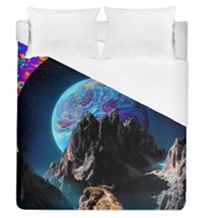 Aesthetic Psychedelic Drawings Art Acid Space Duvet Cover (queen Size) by Cendanart