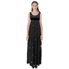 Sky Black Star Night Space Edge Super Dark Universe Empire Waist Maxi Dress by Cendanart