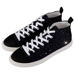 Sky Black Star Night Space Edge Super Dark Universe Men s Mid-top Canvas Sneakers