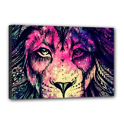 Psychedelic Lion Canvas 18  X 12  (stretched)