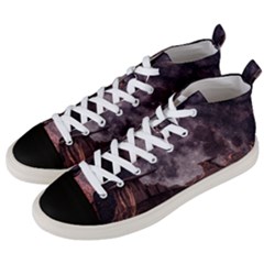 In The Cosmos Moon Sci-fi Space Sky Men s Mid-top Canvas Sneakers by Cendanart