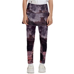 In The Cosmos Moon Sci-fi Space Sky Kids  Skirted Pants by Cendanart