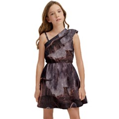 In The Cosmos Moon Sci-fi Space Sky Kids  One Shoulder Party Dress