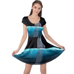 Dolphin Moon Water Cap Sleeve Dress