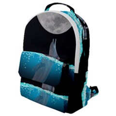 Dolphin Moon Water Flap Pocket Backpack (small)