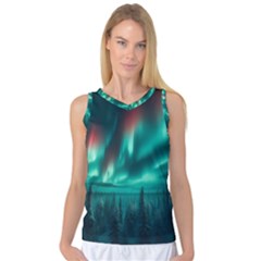 Aurora Borealis Snow Women s Basketball Tank Top by Ndabl3x