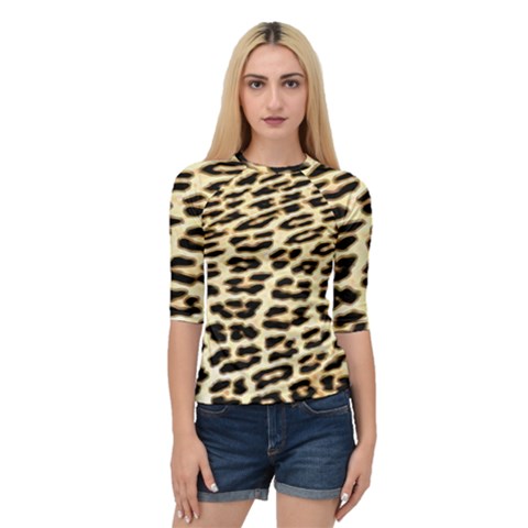 Leopard Print Quarter Sleeve Raglan T-shirt by TShirt44