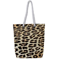 Leopard Print Full Print Rope Handle Tote (small) by TShirt44