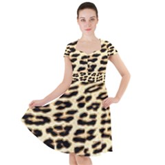 Leopard Print Cap Sleeve Midi Dress by TShirt44