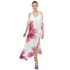 Hawaiian Flowers Maxi Chiffon Cover Up Dress by essentialimage