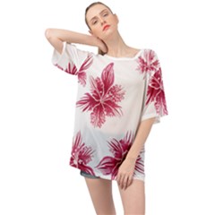 Hawaiian Flowers Oversized Chiffon Top by essentialimage