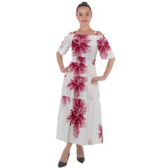 Hawaiian Flowers Shoulder Straps Boho Maxi Dress 