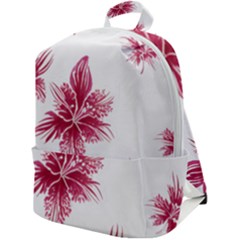 Hawaiian Flowers Zip Up Backpack