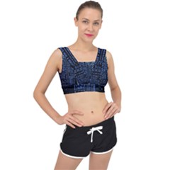 Doctor Who Tardis V-back Sports Bra by Cendanart