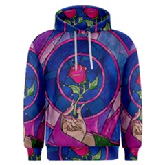 Enchanted Rose Stained Glass Men s Overhead Hoodie by Cendanart