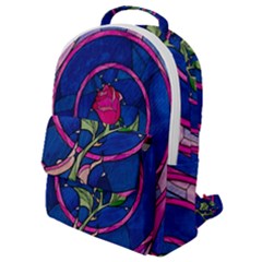 Enchanted Rose Stained Glass Flap Pocket Backpack (small) by Cendanart