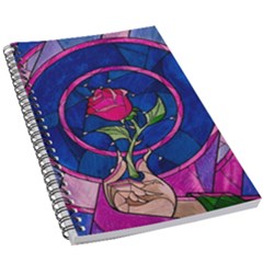Enchanted Rose Stained Glass 5 5  X 8 5  Notebook by Cendanart